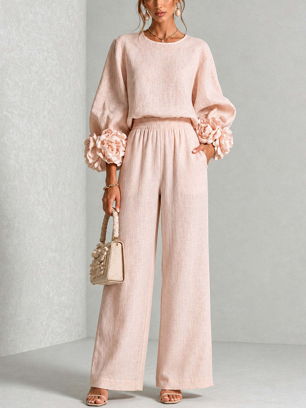 Linen Pant Wide - Completo da donna in lino a